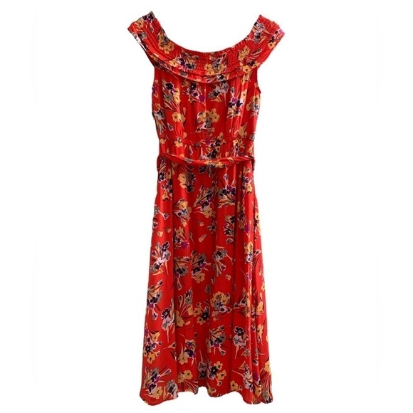 NWT Conversations by Anthropologie Colloquial Off The Shoulder Floral Midi Dress - Picture 4 of 14